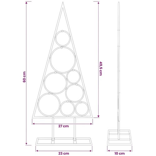 Metalna božićna jelka KUOPIO 60 cm Čelik Zlatno - 60 cm Zlatno Slike