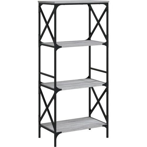 Maison Chic Knjižna omara - Knjižni regal 4-nadstropna siva sonoma 59x35x132 cm inž. les, (21725339) Slike
