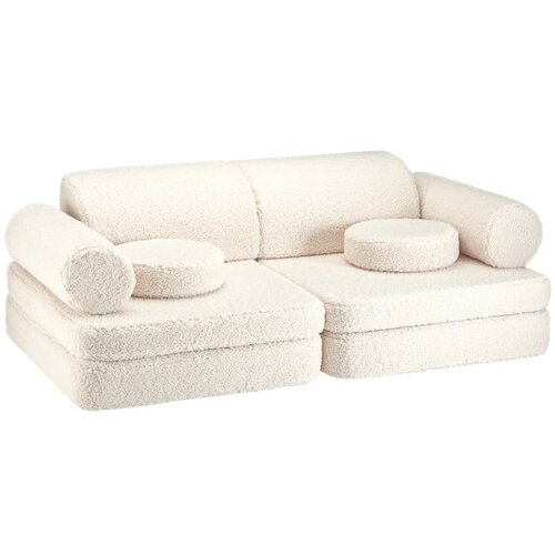 Wigiwama Krem dječji kauč od bouclé tkanine 132 cm Settee – Cijene