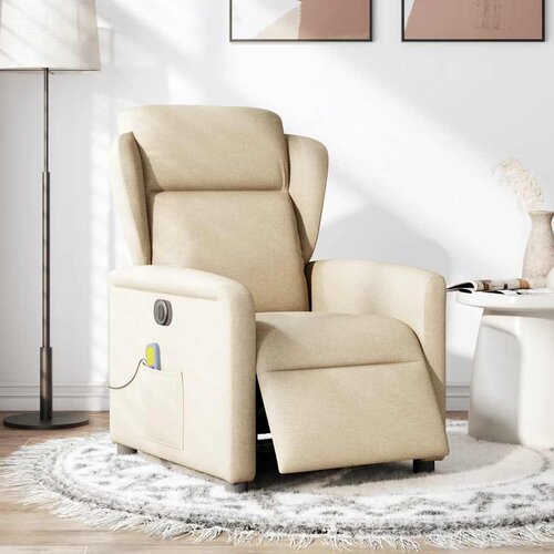 Maison Chic Električni masažni stol - Relax naslanjač krem blago, (22061890) Cene