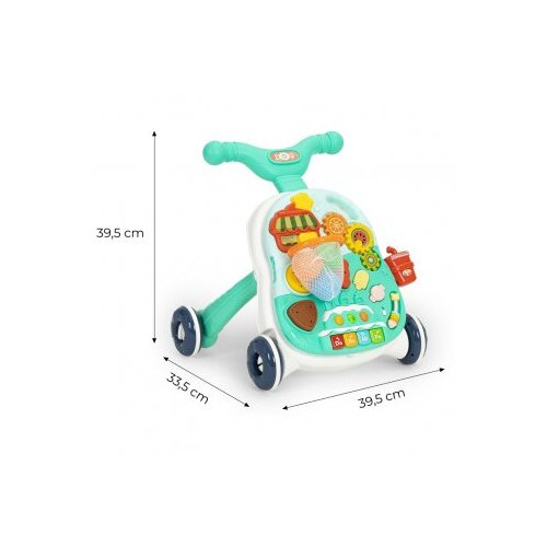 ECO TOYS Edukativna 2u1 guralica + interaktivni stol sa zvukovima, zelena Slike