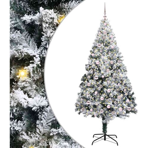 VidaXL Umjetno božićno drvce s 300 LED svjetlima Zelena 240 x 150 cm Slike
