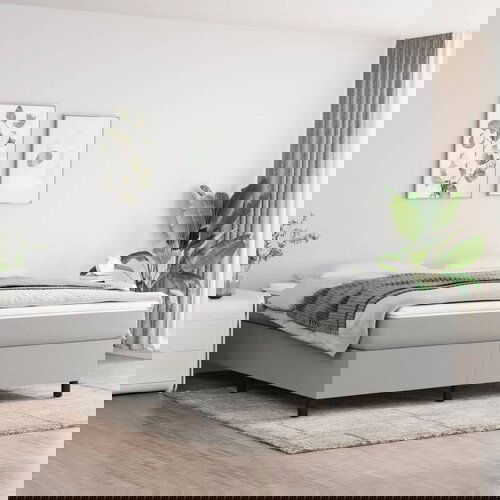 The Living Store Box spring postelja z vzmetnico svetlo siva 180x200 cm blago - Box Spring Postelja, (21519335) Cene