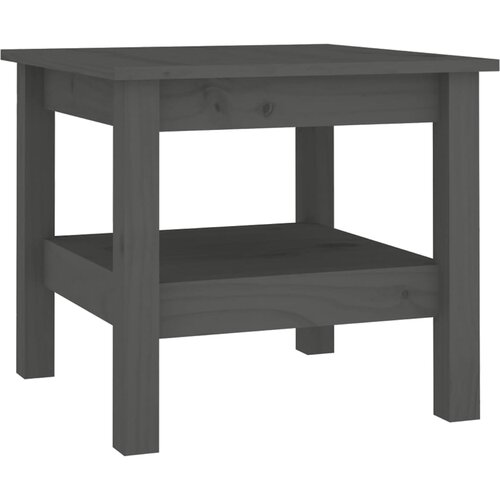 Maison Chic Klubska mizica - kavna mizica - Nizka mizica siva 45x45x40 cm trdna borovina, (21753112) Slike