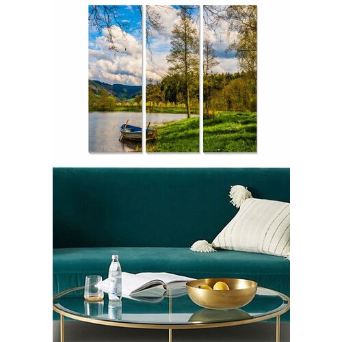 Wallity MDF1620452 multicolor decorative mdf painting (3 pieces) Cene
