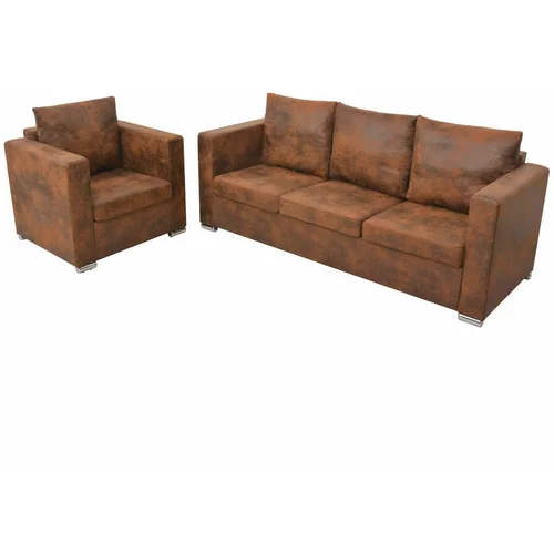 vidaXL 2-dijelni set sofa od umjetne brušene kože