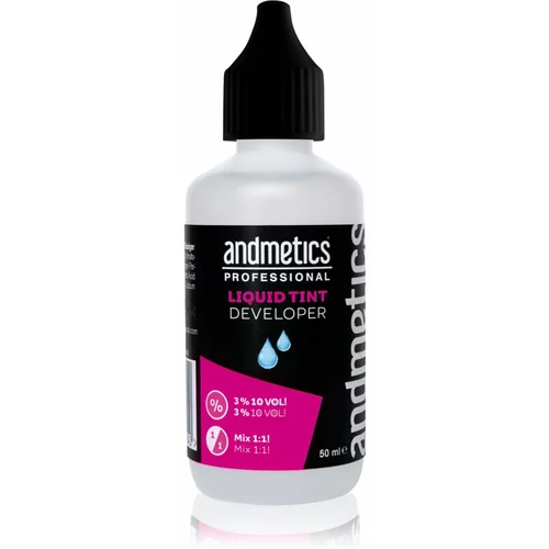 Andmetics Professional Liquid Tint Developer aktivacijska emulzija za barvo za obrvi in trepalnice 50 ml