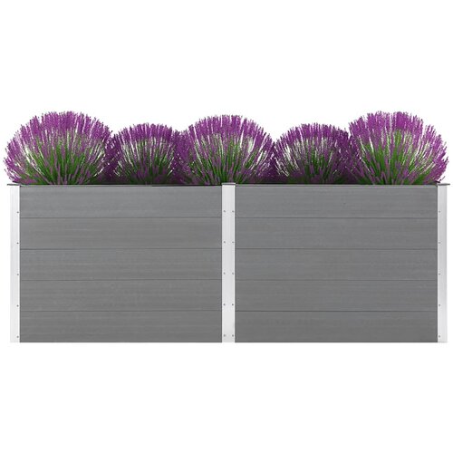  Vrtna posuda za sadnju 250 x 50 x 91 cm WPC siva Slike