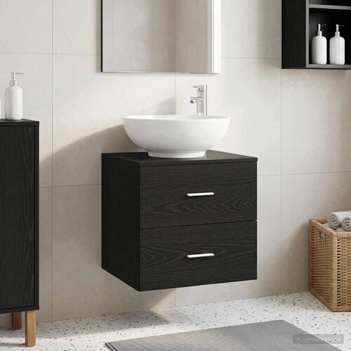  Umivaonik s policom Crni hrast 49,5 x 44,5 x 66,5 cm Cene