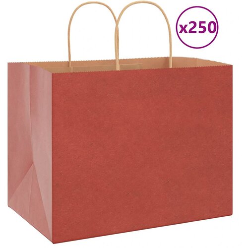  Papirnate vrećice 250 kom s ručkama crvene 32x22x24 cm Cijene
