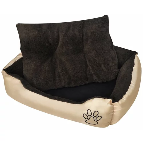 vidaXL Topla pasja postelja s podloženo blazino XL