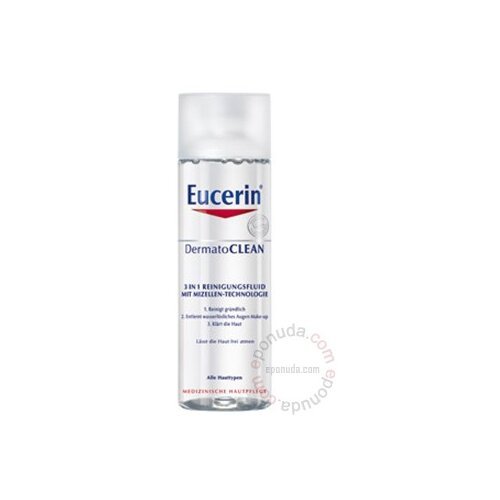 Eucerin DermatoCLEAN 3 u 1 Micellarna tecnost za čišćenje lica za sve tipove kože 200ml Slike
