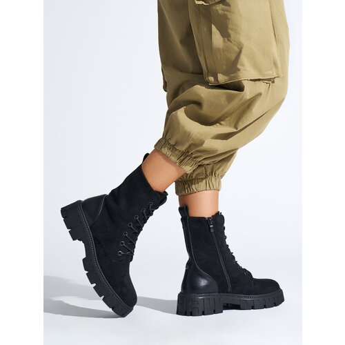 Shelvt Women&amp;#039;s black lace-up workers Slike