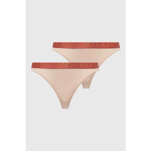 Emporio Armani Underwear Brazilke 2-pack bež barva