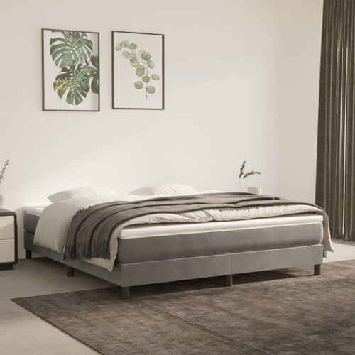 vidaXL Vzmetnica z žepkasto vzmetjo svetlo siva 180x200x20 cm žamet Cene