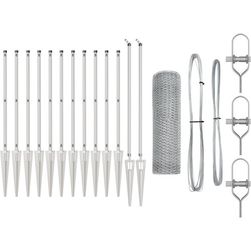 VidaXL Ograda Set Set od 2 Pocinčani čelik 25 x 0.5 m Izdržljivo Slike