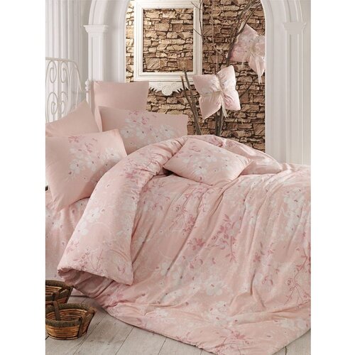 Elena pink pinksalmonwhite ranforce double quilt cover set (de) Cene