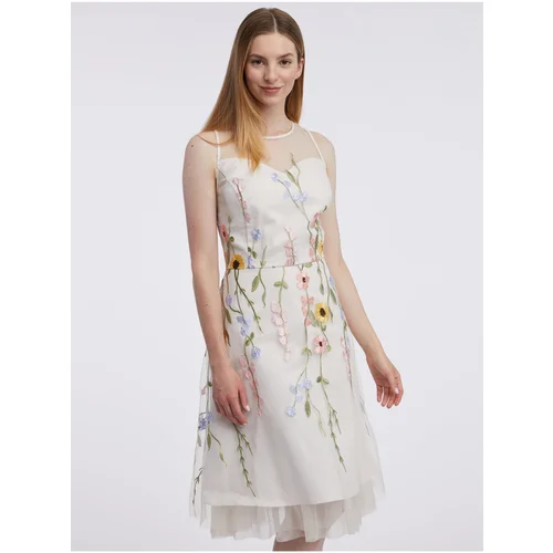 Orsay White Women's Flowered Knee Dress - Women