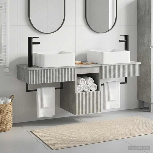  Set ormarića za kupaonicu 3 kom. Betonska siva 53 x 35 x 39 cm Cene