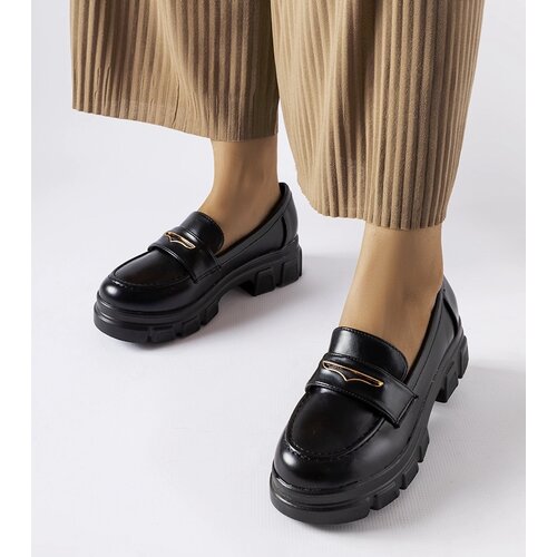 Gemre Black moccasins with visible tread Fuori Cene