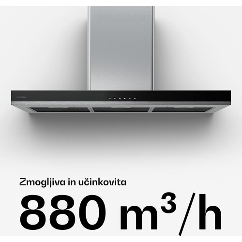 Klarstein Verosteel kuhinjska napa | Elegantna, minimalistična, zmogljiva | Energijski razred A++ | 881,6 m&amp;sup3;/h | 90 cm Slike