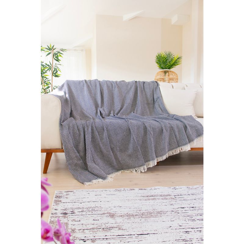 Woven Cozy - Black Black Sofa Cover Cene