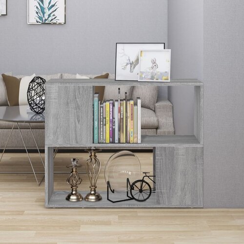 VidaXL Knjižna omara/pregrada siva sonoma 80x24x63 cm Slike