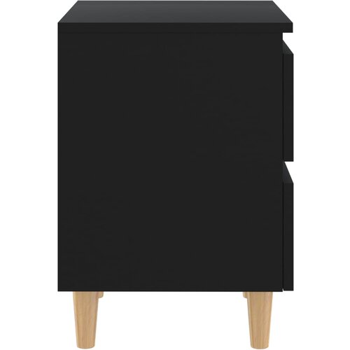  Noćni ormarići s nogama od borovine 2 kom crni 40 x 35 x 50 cm Slike