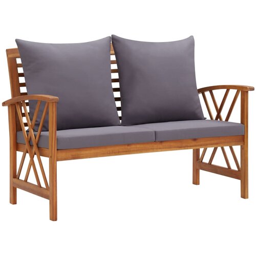  Klupa s jastucima 119 cm od masivnog bagremovog drva Slike