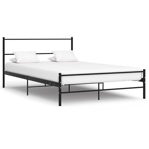  Metalni okvir za krevet s uzglavljem crni 140x200 cm Cene