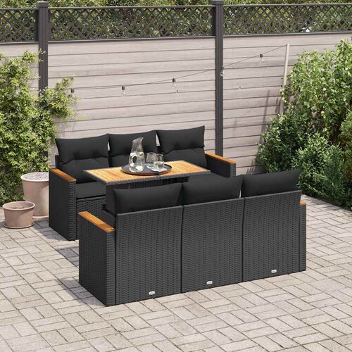  7-dijelni set vrtnih sofa od poliratana s jastucima crni bagrem Cijene