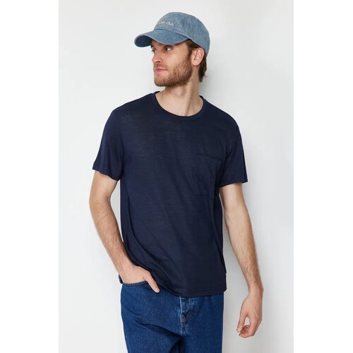Trendyol Muška majica TMNSS24TS00046, Tamnoplava Cene