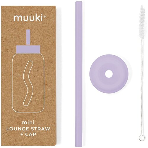 Muuki Silikonska slamka sa četkom za či&amp;scaron;ćenje/s poklopcem Pastel Lilac &amp;ndash; Slike