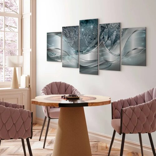  Slika - Sparkling Dandelions (5 Parts) Blue Wide 200x100 Cene