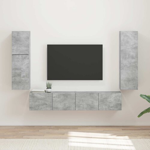  Set TV komoda 4 kom. Betonski sivi Konstruirano drvo Cijene
