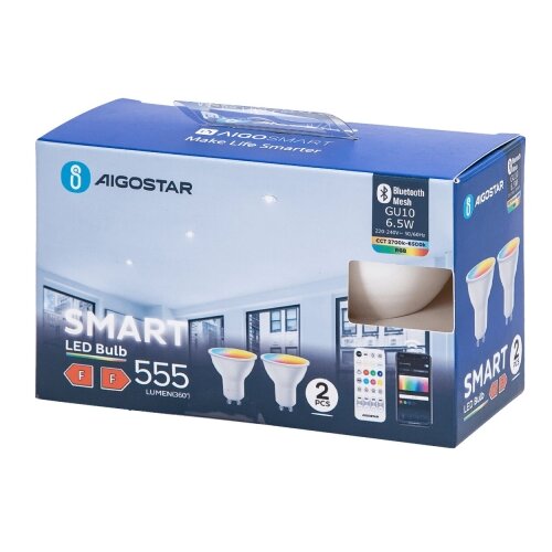 Komplet 2x LED RGBW prigu&amp;scaron;iva sijalica MESH Smart GU10/6,5W/230V 2700-6500K - Aigostar Slike