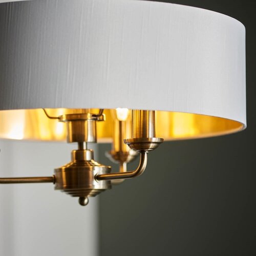  Endon 98934 - Luster na lancu HIGHCLERE 3xE14/40W/230V bela/mesing Slike
