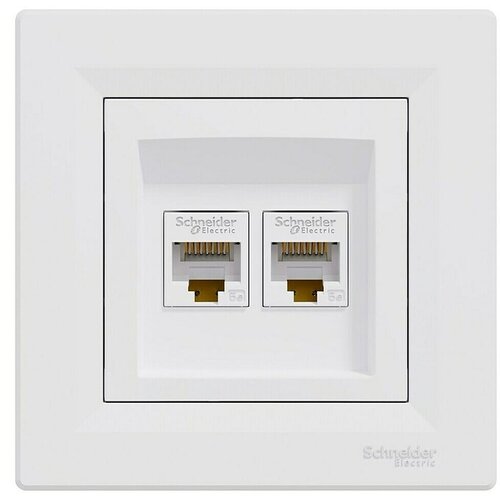 Schneider Electric Asfora Mrežna utičnica CAT5E (Bijela, 2-struko, RJ45) Slike