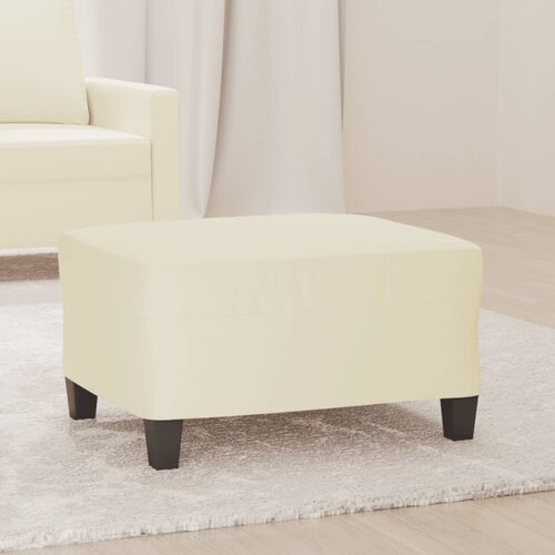  The Living Store Stolček za noge krem 70x55x41 cm umetno usnje - Stolček Za Noge, (21482259) Cene