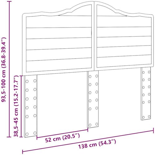  Uzglavlje s uzglavljem Siva Sonoma 135 cm Konstruirano drvo Slike