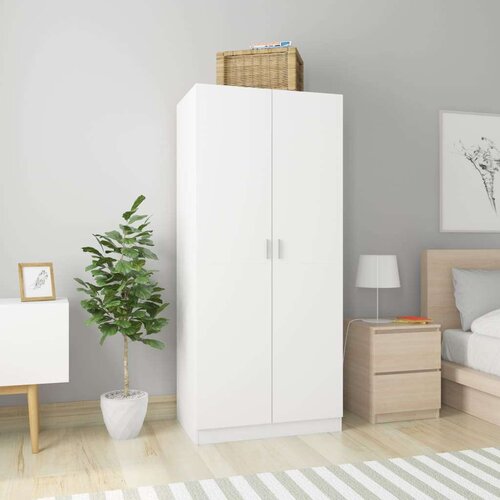  Garderobna omara bela 80x52x180 cm iverna plošča Cene