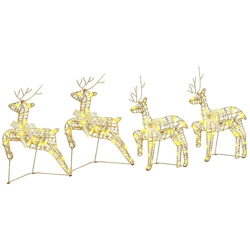 vidaXL LED jelene med 80 LED 4 pcs Zlata PET, (5000075088) Cene
