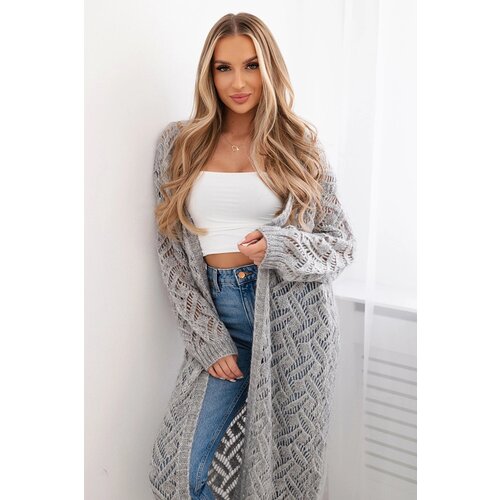 Kesi Long cardigan Super KID Mohair gray Slike