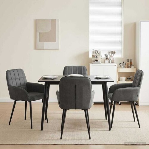  Trpezarijske stolice 4 pcs Baršun Tamnosiva 57 x 50 x 85 cm Cene