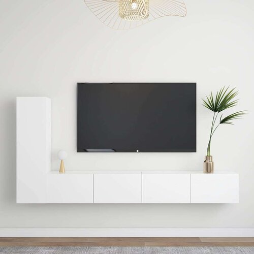  3-dijelni set TV ormarića bijeli od iverice Slike