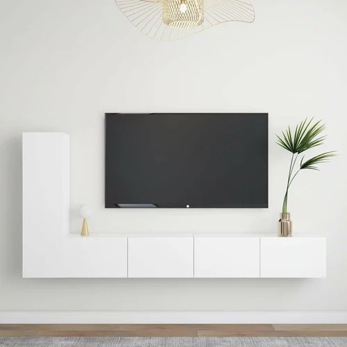  Komplet TV omaric 3-delni bela iverna plošča, (20913670)