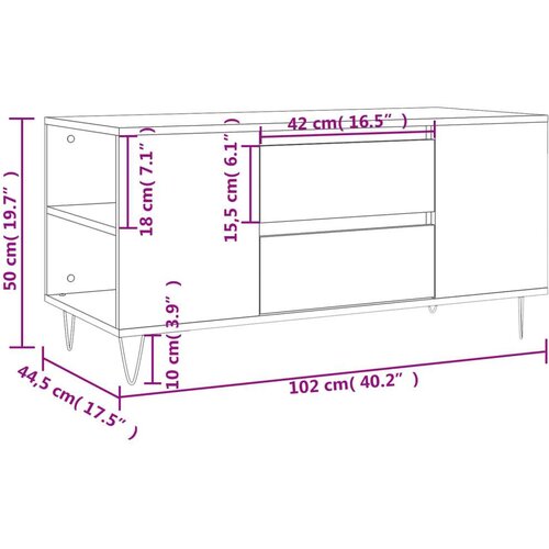 vidaXL Klubska mizica siva sonoma 102x44,5x50 cm inženirski les Cene