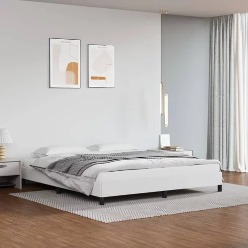 vidaXL Okvir za krevet bijela 160x200 cm od umjetne kože