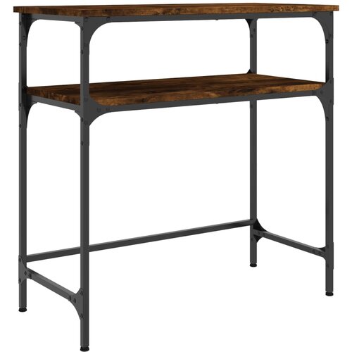Maison Chic konzolna miza - miza ob steni dimljen hrast 75x35,5x75 cm inženirski les, (21786426) Cene