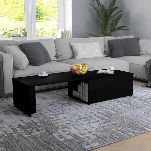 VidaXL Klubska mizica črna 150x50x35 cm iverna plo&amp;scaron;ča Slike